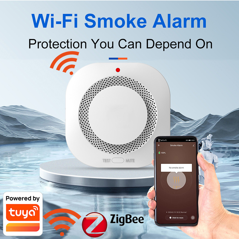 Smart Smoke Detector - Tuya WiFi Zigbee Smoke Alarm –