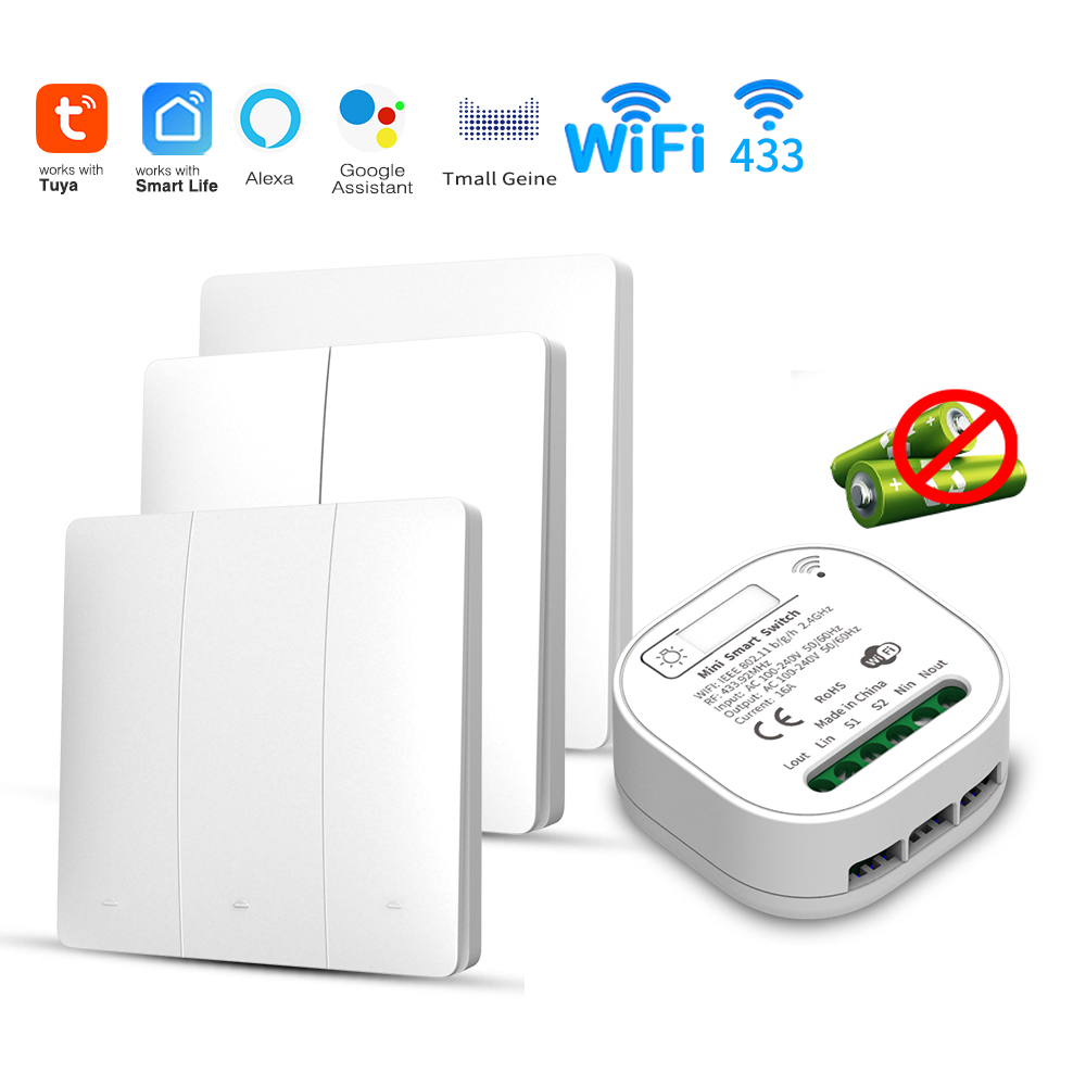 Smart Home Web - Tuya WiFi Smart Self-Powered Light Switch,Kinetic