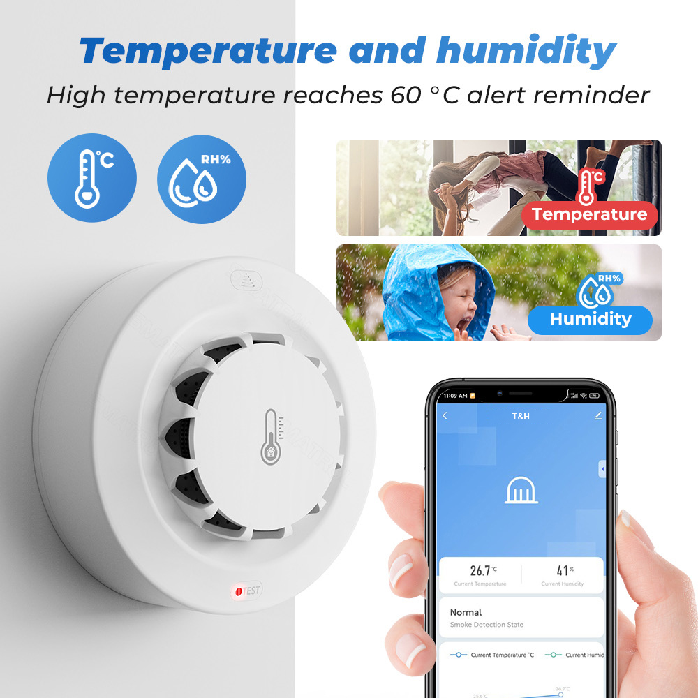 Tuya WiFi Temperature and Humi - огляд і ціна Smart Smoke Detector