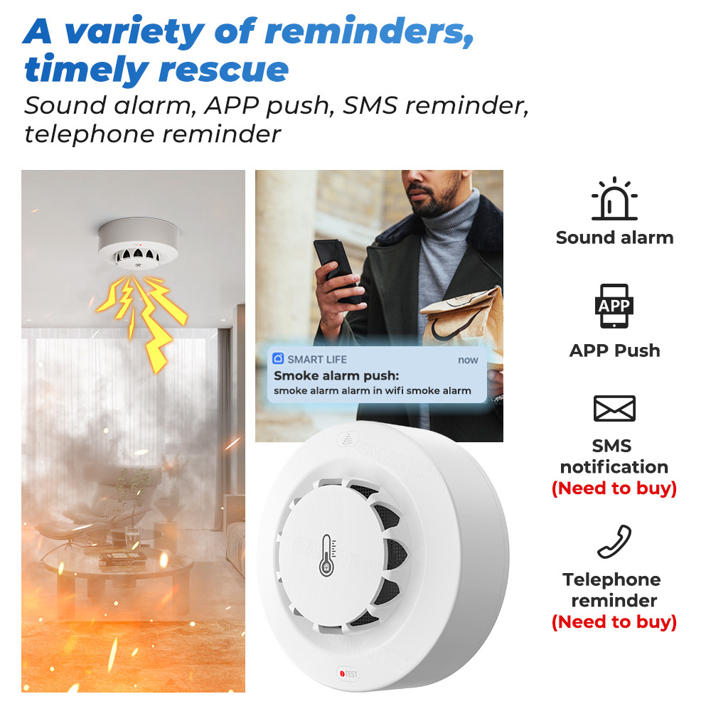 Tuya WiFi Temperature and Humi - огляд і ціна Smart Smoke Detector