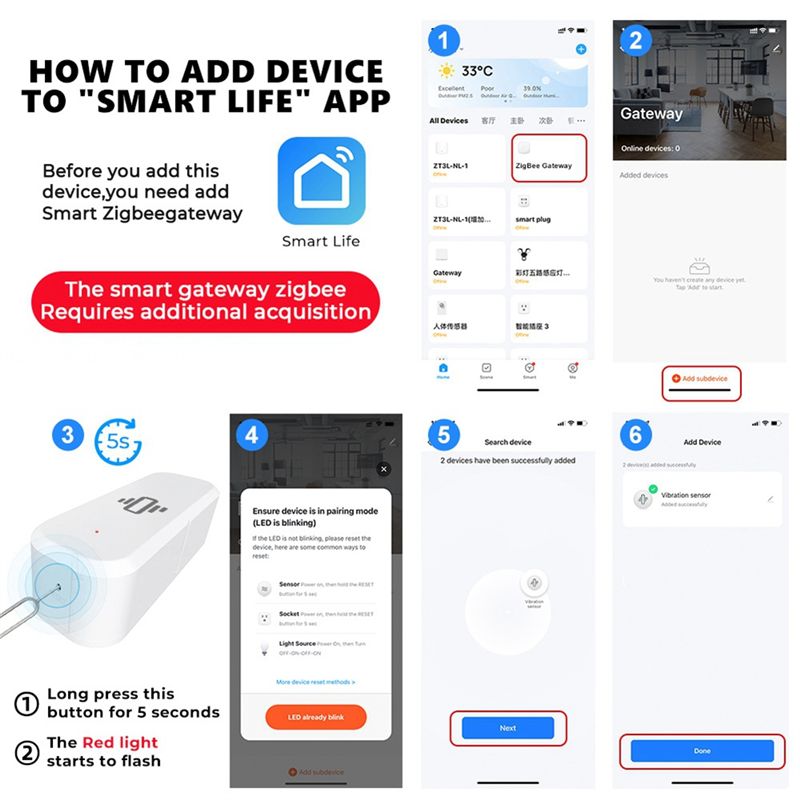 AA87 Zigbee Smart Vibration Se - огляд і ціна Smart Home Notifications