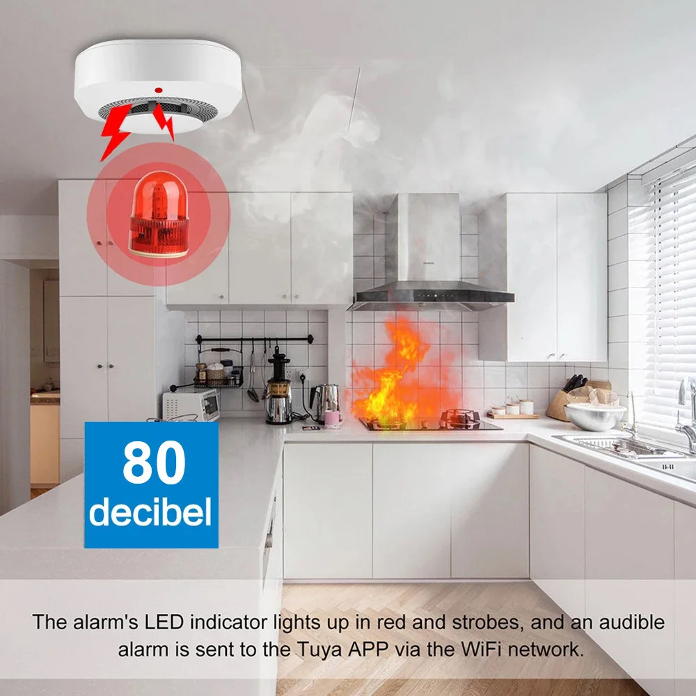 Tuya Zigbee WiFi Smart Smoke D - огляд і ціна Smart Smoke Detector