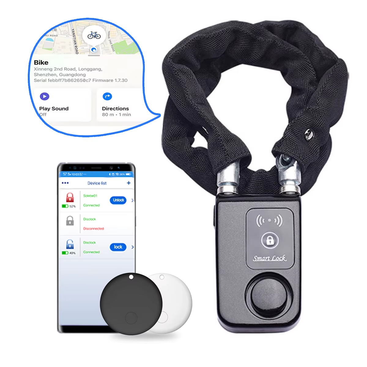 110dB Alarm Bike Chain Lock wi - огляд і ціна Smart Home Hub Apple