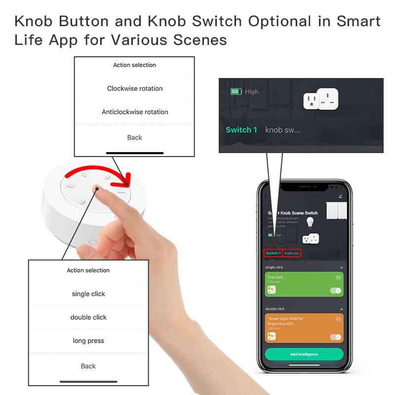 Smart ZigBee Knob Switch Work  - огляд і ціна Smart Home Z Wave