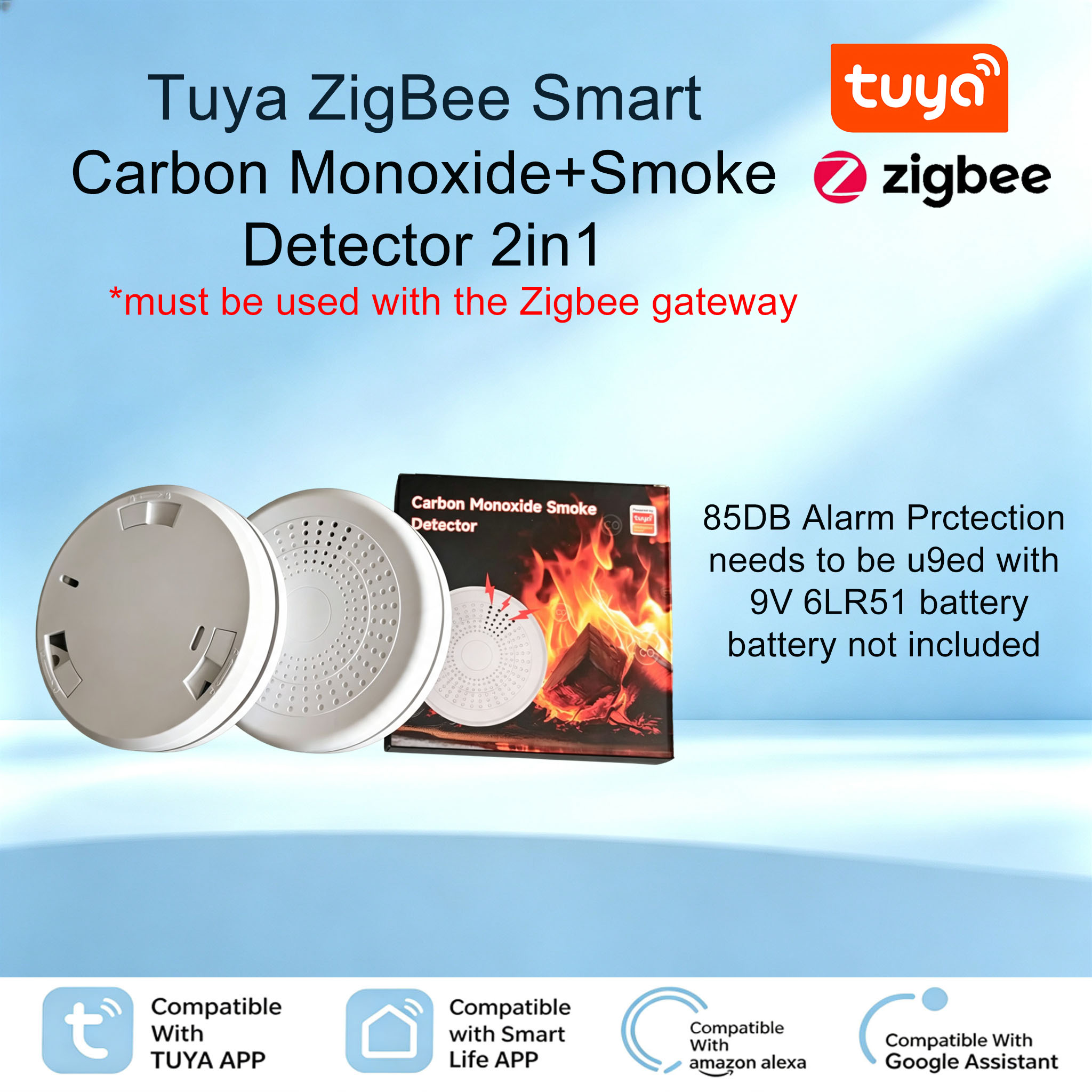 Smart ZigBee Smoke & CO Compos - огляд і ціна Smart Smoke Detector