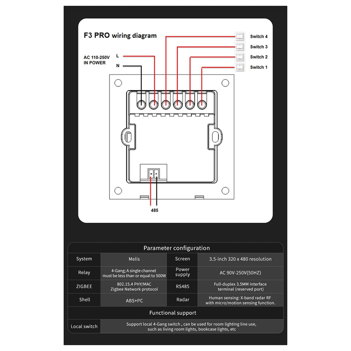 ABQR 3.5 Inch Smart Wall Switc - огляд і ціна Smart Home Z Wave