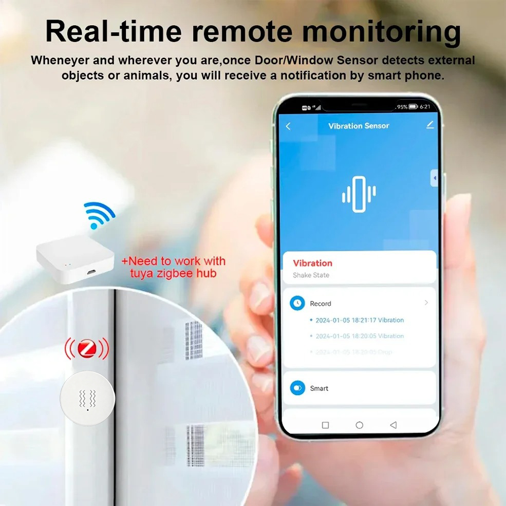 Tuya Zigbee Smart Vibration Se - огляд і ціна Smart Home Notifications